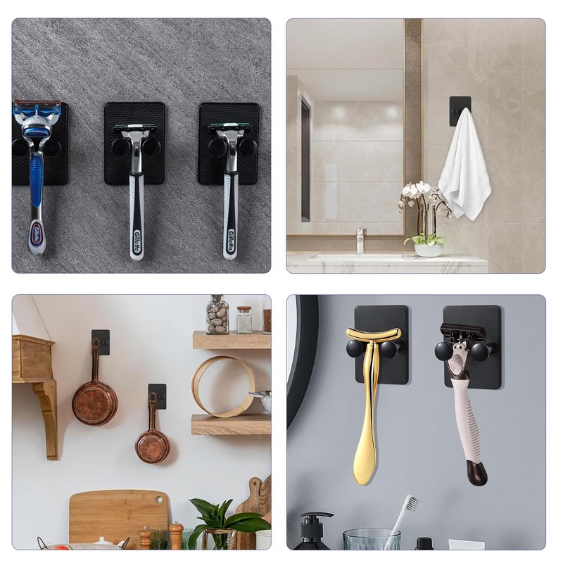 2 Pcs Razor Holder for Shower, Shaver Holder Hanger Hooks