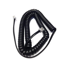 The VoIP Lounge NEW 12 Foot Handset Curly Cord for Polycom VVX Series IP Phone Charcoal Black