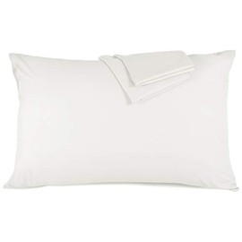Neyas Pillow Cover, 100% Luxury Cotton, All Size Pillow Case, Hotel Quality, 10 Colors Available, Satin Weave, 300 Pieces, High Density, Dust Mite Resistant, Antibacterial, Odor Resistant, 16.9 x 24.8 inches (43 x 63 cm), White