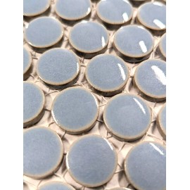 district II Dusk Blue Penny Round Mosaic Tile For Wall & Floor