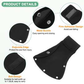 M METERXITY 3-Pack Hatchet Sheath, Axe Sheath for 1.32LB Axe, Double Snap Axe Head Cover Portable for Outdoor Hiking/Outdoors Work Hatchet Blade Protector Hatchet Cover [Black]