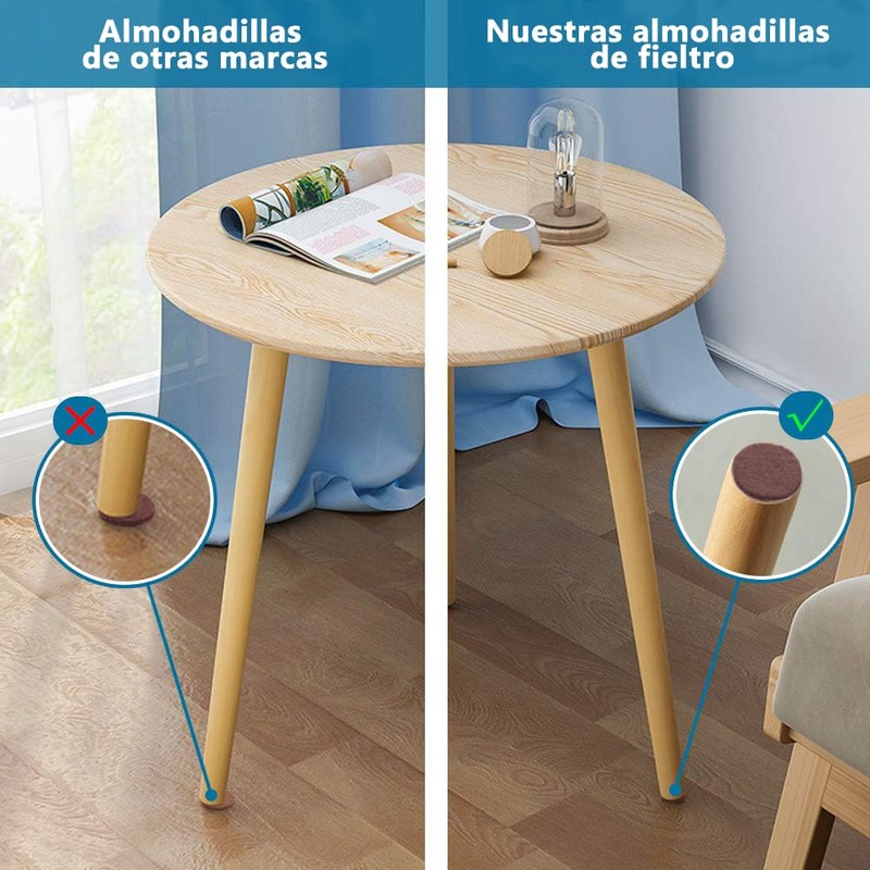 KITCHEN CHOICE Almohadillas para Muebles,100Pcs Almohadillas de Fieltro Autoadhesivas para