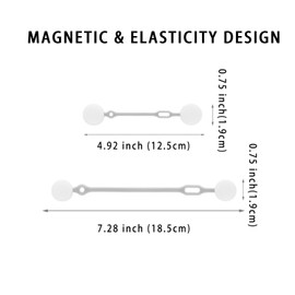 Upgraded Silicone Magnetic Cord Ties (6-Pack White) - Flexible & Washable Cable Organizer for Electronics, Kitchen, DIY - No-Slip Clips, Stronger Than Plastic (6PCS, Long)