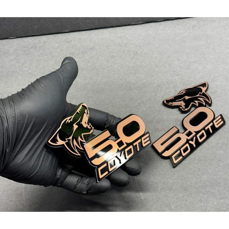 usa Standard COYOTE 5.0 Emblem Badges Bronze On BLACK EDITION
