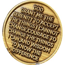 RecoveryChip 2 Month AA Medallion Sakura Tree Cherry Blossom Ying Yang Black and White Serenity Prayer Medallion