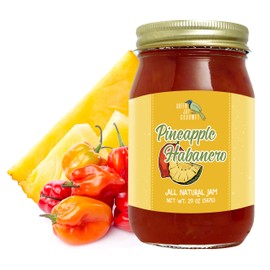 Green Jay Gourmet Pineapple Habanero Jam - All-Natural Pineapple Jam with Fresh Pineapple, Habanero Peppers & Lemon Juice - Vegan, Gluten-free Jam with No Preservatives - Made in USA - 20 Ounces