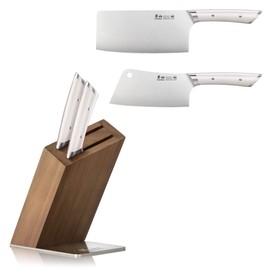 Cangshan HELENA Series German Steel Forged Cleaver Knife Block Set (3-Piece, White)