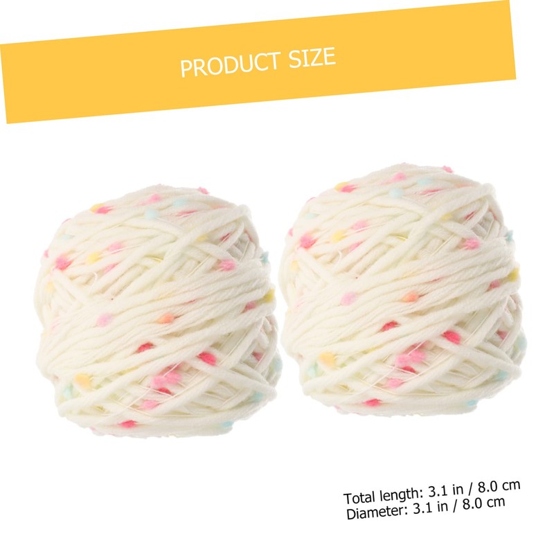 jojofuny 2 Rolls Multi Color Supple Crocheting Yarn Soft Worsted