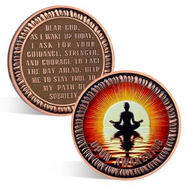 ACGZQY Sunlight Sea Meditation Coin - Sobriety Coin - Awakening Sobriety Chip AA Coin and Medallions Inspirational Sober Recovery Prayer Token Narcotics Alcoholics Anonymous Sobriety Gifts