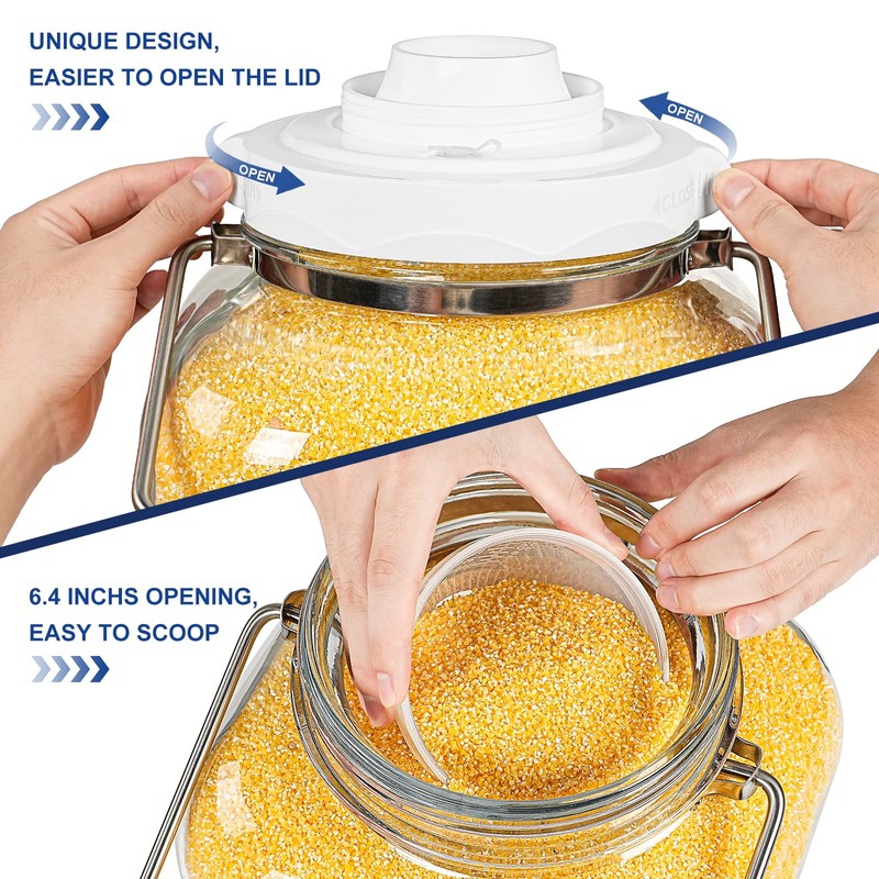 5 Gallon Square Fermentation Jar with Wide Mouth, Stainless Handles,