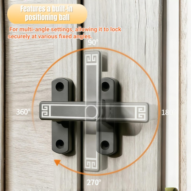 90/180 Degree Adjustable Barn Door Latch,Small Slide Door Lock Adjustable