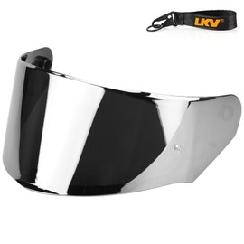 LKV Motorcycle Helmet Visor Replacement LS2 Assault Rapid Stream Outer FF320 FF328 FF353 F800 full face Shield Anti Scratch Tinted UV Protection Chrome Silver