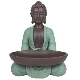 Zen'Light Empty Buddha Figurine - Decoration Zen and Feng Shui - For a Relaxing and Spiritual Atmosphere - Gift Idea Lucky Charm - Height: 20 cm - Colour: Green and Brown - Zen'Light