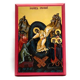 Wooden Byzantine Orthodox Christian Icon The Resurrection of Jesus Christ/Pascha/Holy Week/Easter (4.5" x 6.5")