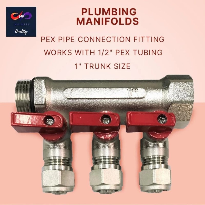 VN Infinite quality 6 Loop Plumbing Manifolds 3/4" trunk w/