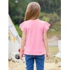 Imily Bela Girls Ruffle Sleeve Shirts Summer Crewneck Eyelet Tee