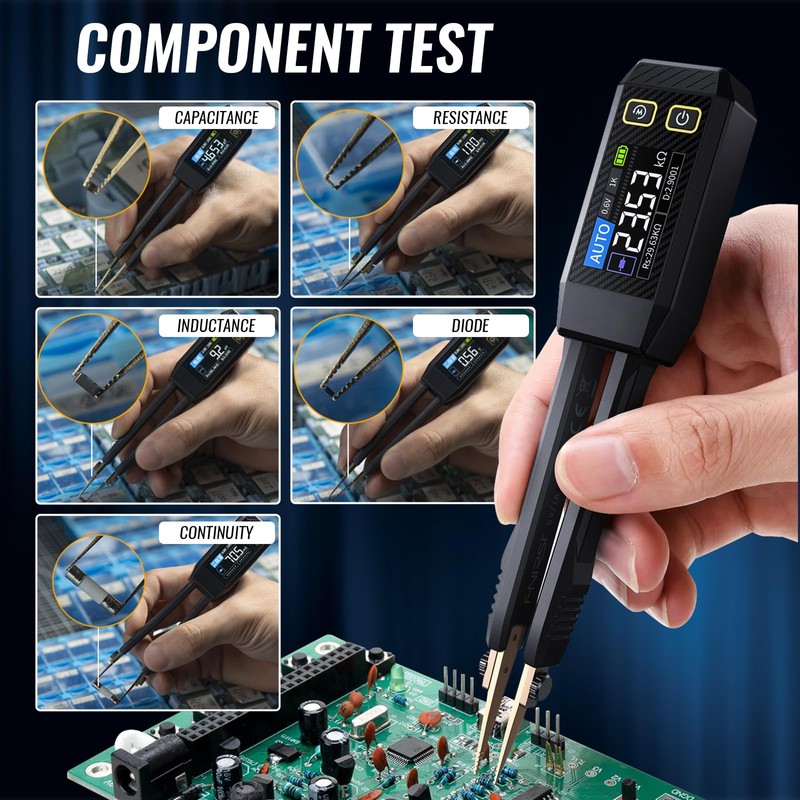 10kHz LCR Meter Tweezer, ESR Meter, Mini SMD Multimeter, Capacitance