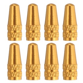 sourcing map 8pcs Bike Valve Caps Anodized Aluminum Road Bicycle Air Tire Valve Caps Dust Caps for MTB Road Racing Bicycle, Gold