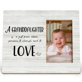 DIENADFX Grandparents Day Gifts, Grandparents Picture Frames, First Time Grandparents Grandma Grandpa Gifts, Grandkids photo frame, Granddaughter Grandchildren Wood Picture Photo Frame for 4x6 Photo