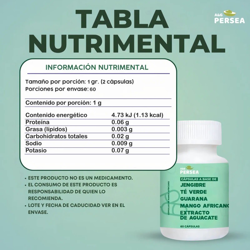 A&g Persea - Pack 2 Capsulas Detox 60 Caps C/u