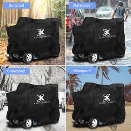 X AUTOHAUX Mobility Scooter Cover Waterproof Lightweight Black Rain Cover