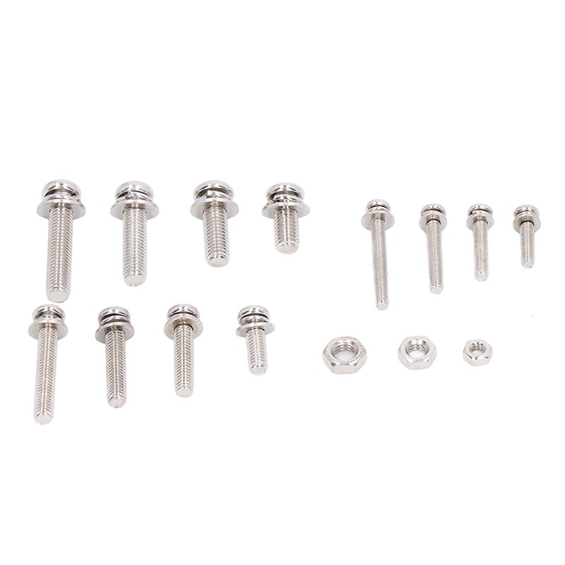 360pcs Screw Nut Set Stainless Steel Flat Washer Spring Washer