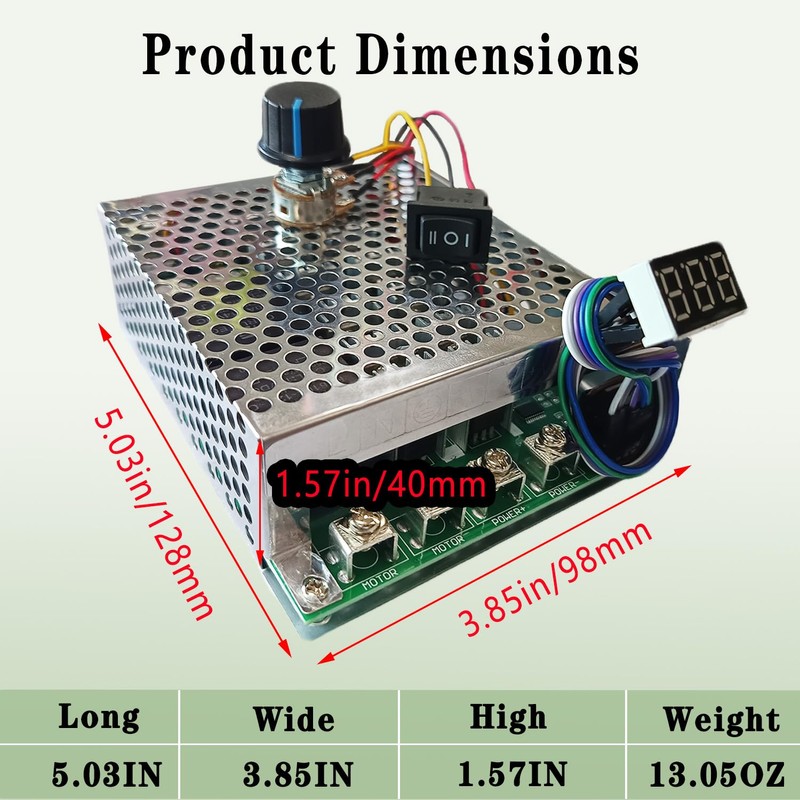 NEWNEWLIU 60A PWM DC Motor Speed Controller,12V/24V/36V/48V LED Display Stepless
