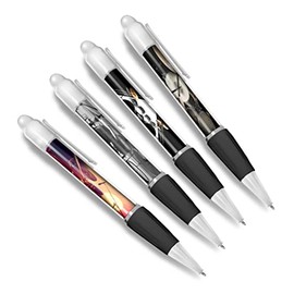 DV DESIGN Set of 4 Drum White Ballpoint Pens - Musician Band Music Instrument Kit Friends Boys Girls Men Women Theme Pen #79334