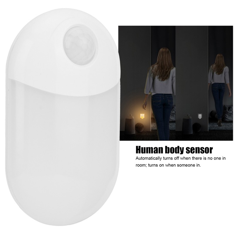 LED Night Light Intelligent Human Body Sensor PlugIn Lamp for
