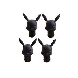 Valve Caps (4x) (Rabbit, Black)