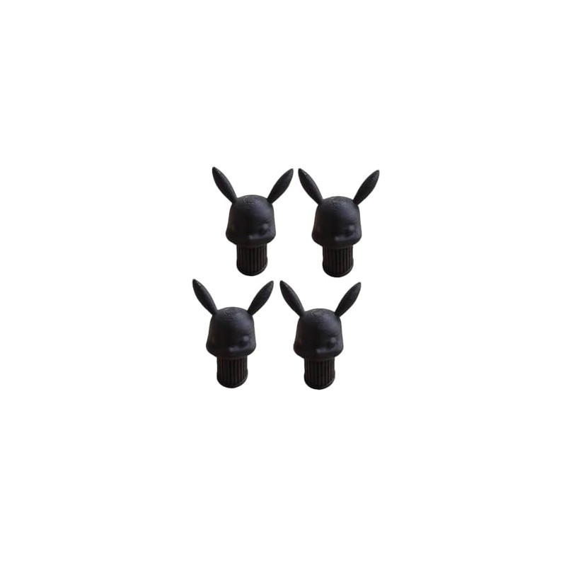 Valve Caps (4x) (Rabbit, Black)