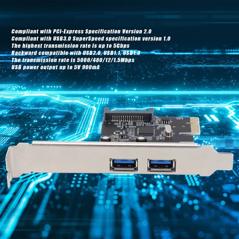 PCIE Expansion Card USB3.0 5Gbps HighDpeed Transmission TwoPort Desktop Computer