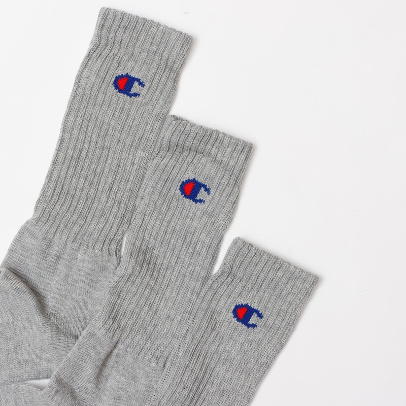 Champion CMSCY002/CMSCH002 Men's High Socks, Plain Socks, 3-Pair Set, Half