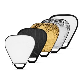 Glow 5-in-1 Collapsible Triangle Reflector with Handle (18")