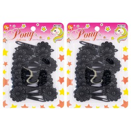 Hair Clips Barrettes Colorful Head Pins Accessories for Kids Children Girls Toddlers Women All Ages (Black - 32 Pcs)