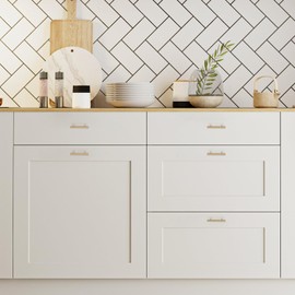 Ravinte 10 Pack Kitchen Cabinet Handles Champagne Bronze 2-1/2 Inch Hole Center Stainless Steel Pulls for Dresser Drawer Cupboard Handles with Screwdriver, 3-15/16 Inch Length