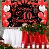 Rumia 40th Anniversary Decorations Red Black Happy Banner Ruby Wedding