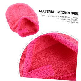 Outanaya 4Pcs Makeup Remover Gloves Portable Facial Cleansing Mitts for Sensitive Skin Comfortable Exfoliating Scrubber for Home and Travel Use Washable Microfiber Face Cleaning