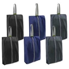 BeeGreen Black Navy Shoe Organizer Set - 6 Pack Shoe Bags For Travel with Zipper Closure and Handle,Stylish and Portable Nylon Shoe Storage for Men and Women's Travel Gifts and Home Storage