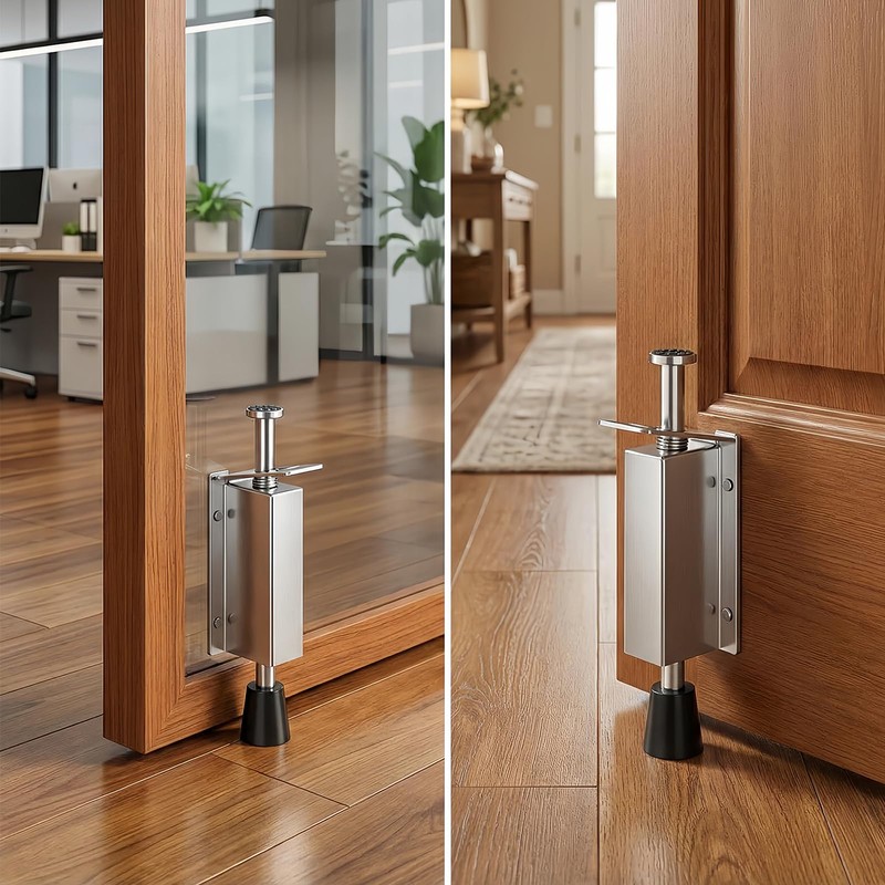 Kickdown Foot-Operated Door Stopprer, Stainless Steel