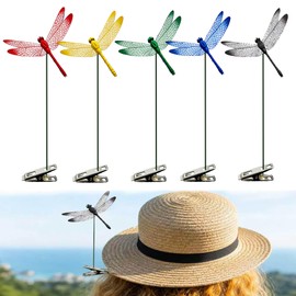 TOOPNEXY 5Pack Dragonfly Clip Garden Decor, 3D PVC Fake Dragonflies with Clips for Garden, Lawn, Camping, Outdoor Use