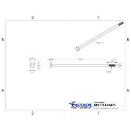 1/4-20 x 8 Hex Head Cap Screw Bolts, External Hex Drive, Stainless Steel 304, Partially Threaded, Stainless Steel, Quantity 5 by Fastenere