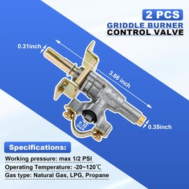 FECTOP Griddle Burner Valve Replacement for Blackstone 36 inch Gas Grill Valve 1554, Grill Valve Part Compatible with Blackstone LPG Grill (2 Pcs)