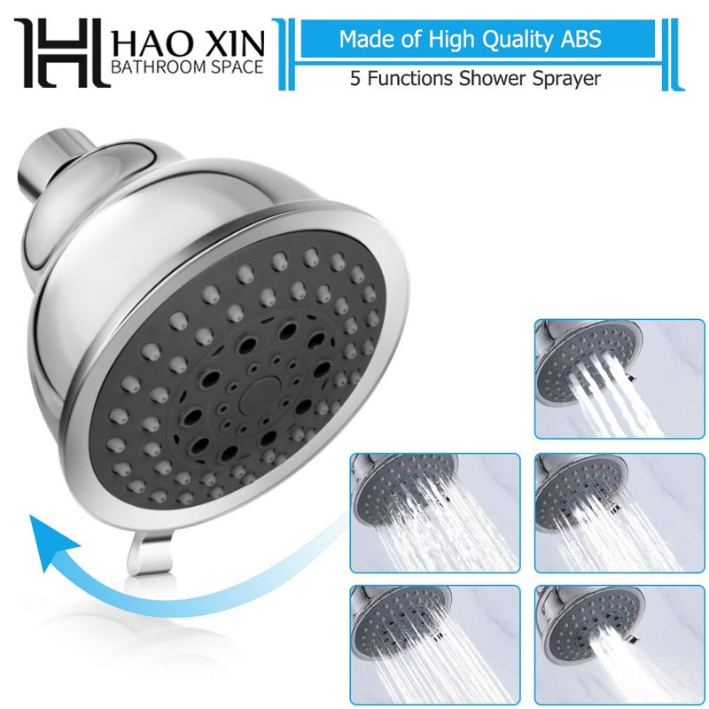 HAOXIN Double Shower Head with Manifold Shut-Off Valve and Shower