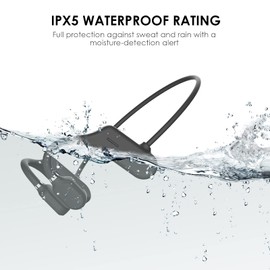 Queen.Y Bone Conduction Headphone Bluetooth Open Ear Wireless HiFi Stereo Earphone with Mic for Sports Fitness Cycling Running Driving (Black)