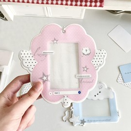 2pcs Cartoon Photocard Holders, 3 Inch Photocard Holder Keychain Cute Photo Card Holders Kawaii Photo Keychain Id Badge Holder Photocards Picture Keychains Vertical Horizontal Plastic Card Protector