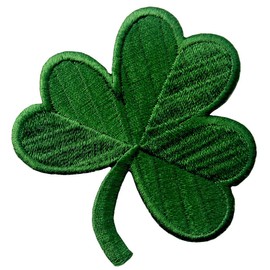 EmbTao Irish Clover Dark Green Embroidered Emblem Lucky Shamrock Iron On Sew On Ireland Patch