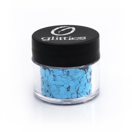 GLITTIES - Ocean Blue - (.094") - Holographic Blue Hexagon Glitter - Solvent Resistant Nail Glitter for Gel, Acrylic, Nail Polish, Nail Art Supplies - Made in The USA - (10 Grams)