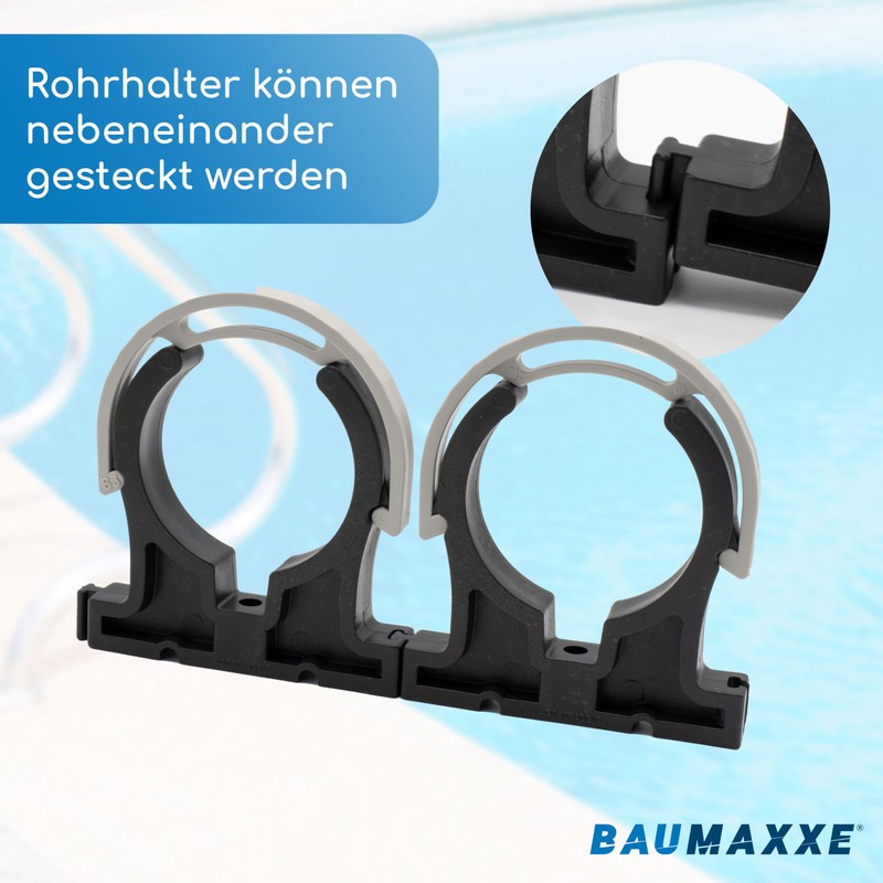 Baumaxxe 10 x PVC Pipe Clamps 75 mm I Pipe