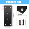 PHITUODA 4 Pack Black Straight Brace Brackets 5"x 1.9" Metal